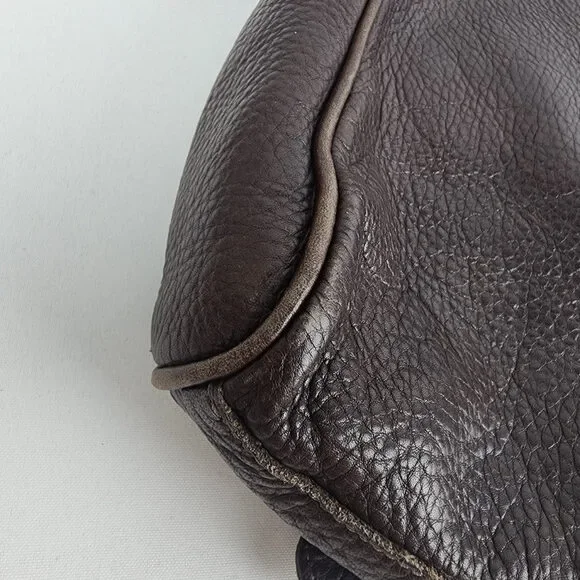 Roots Brown Pebbled Leather Computer Book Bag - Picture 15 of 16